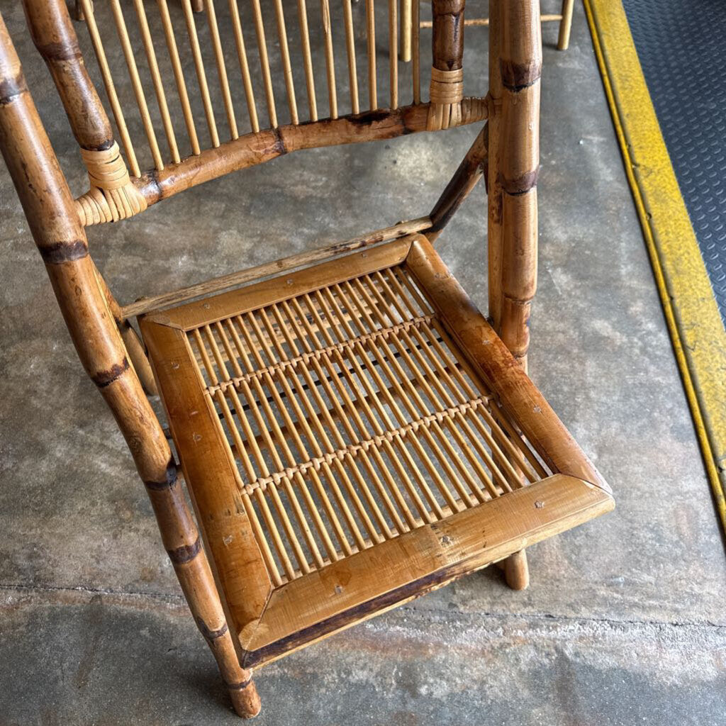 Vintage Bamboo Rattan Folding Chair