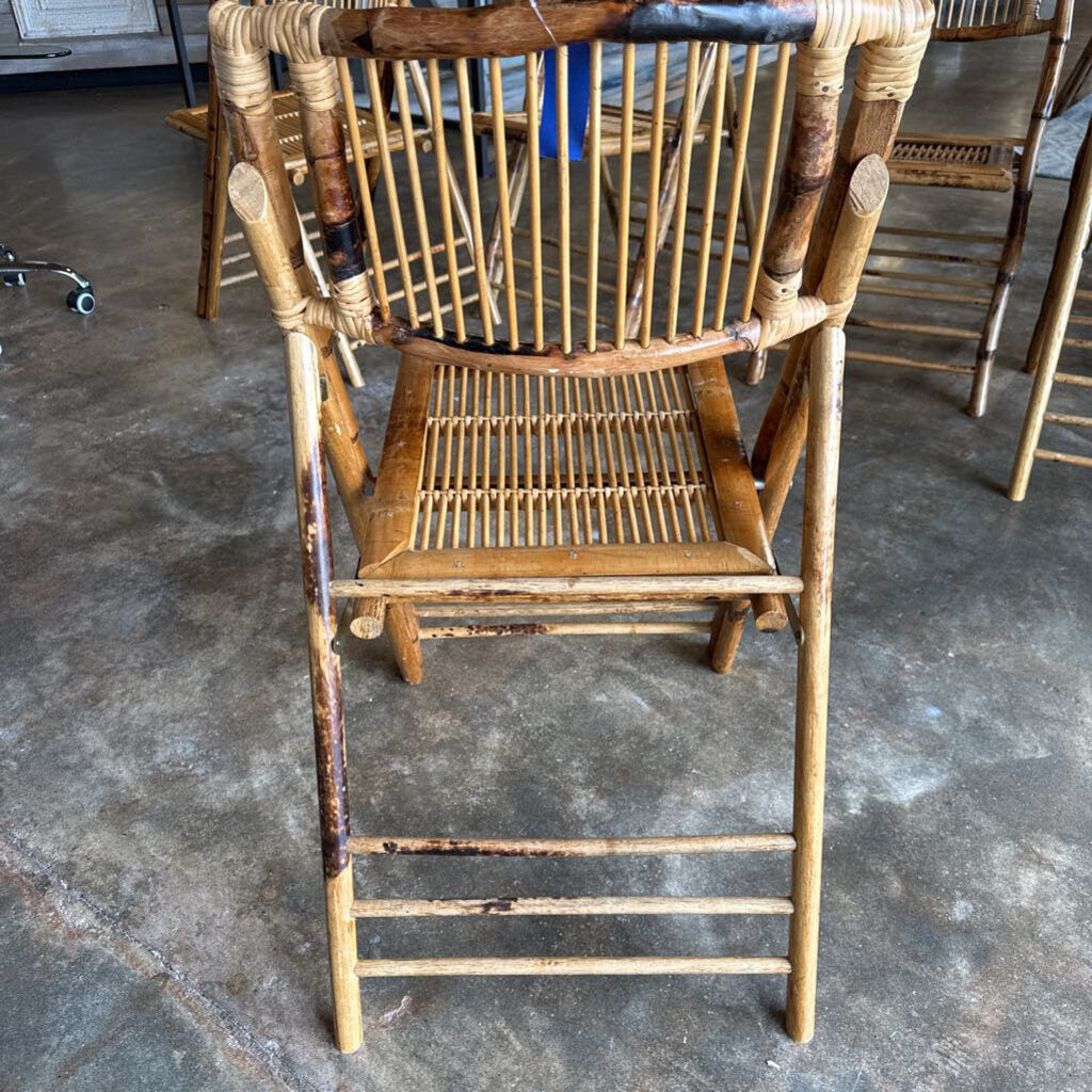 Vintage Bamboo Rattan Folding Chair