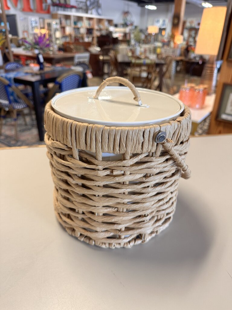Woven Rattan Ice Bucket