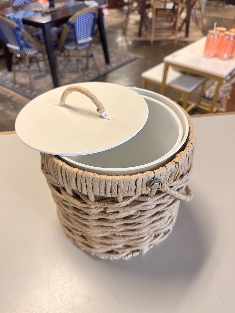 Woven Rattan Ice Bucket