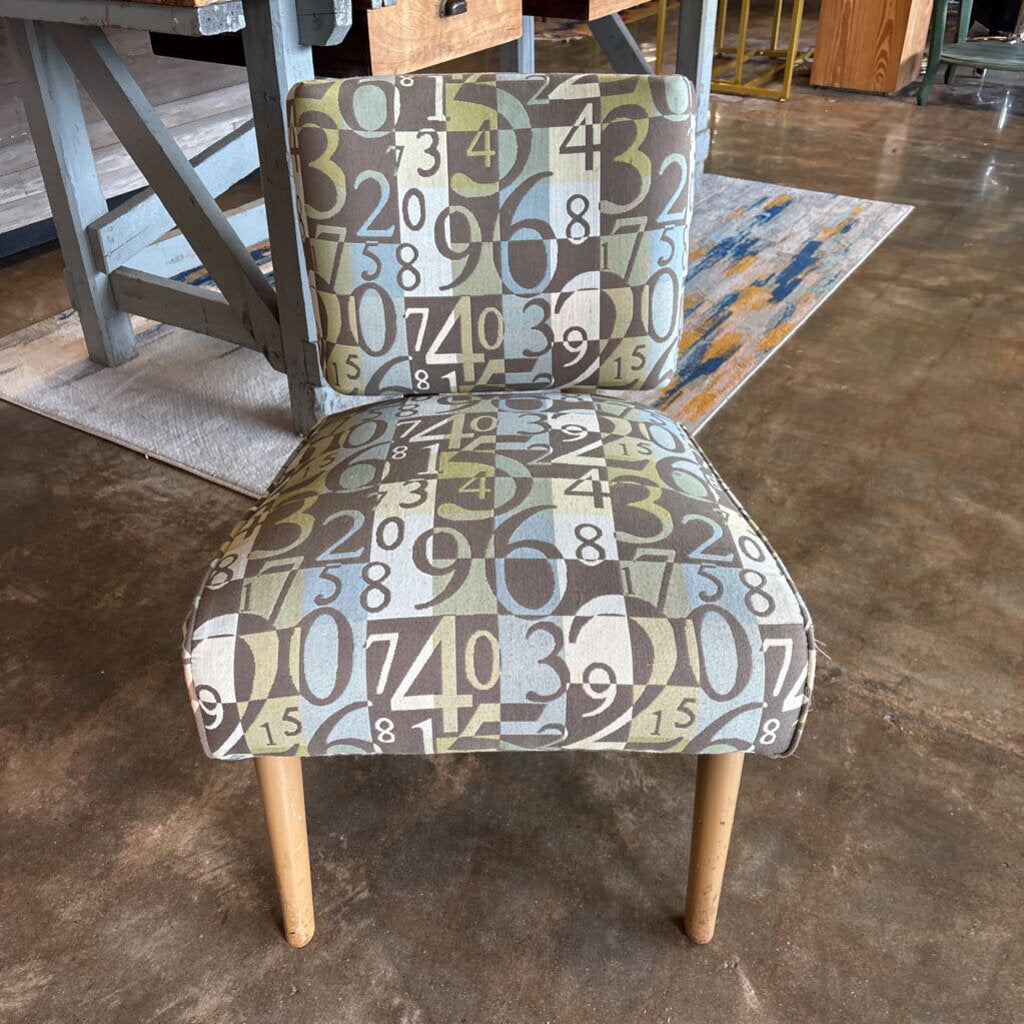 Numerical Print Fabric Chair