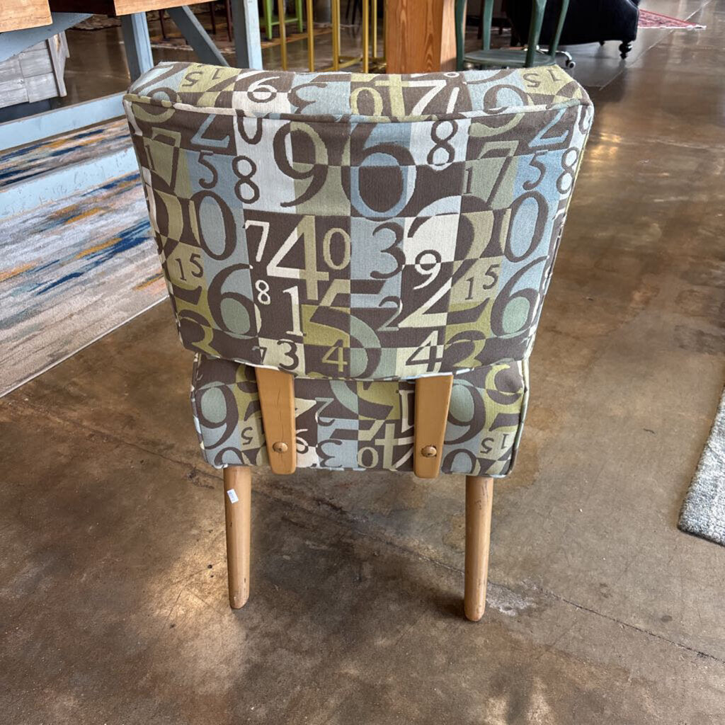 Numerical Print Fabric Chair