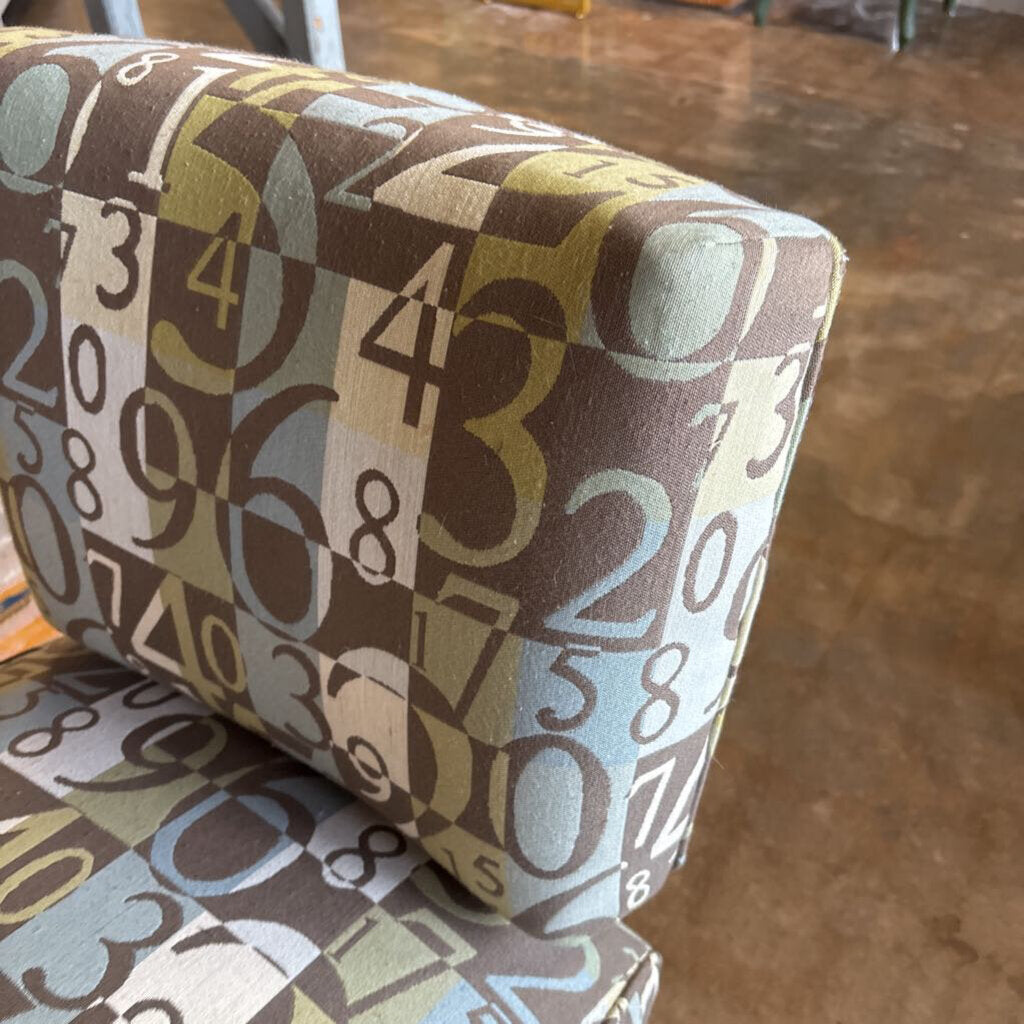 Numerical Print Fabric Chair