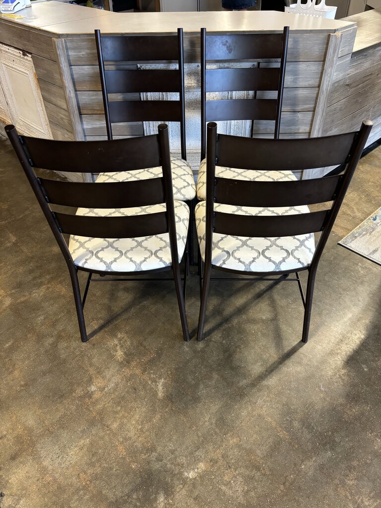 Metal Upholstered Chairs Set 4