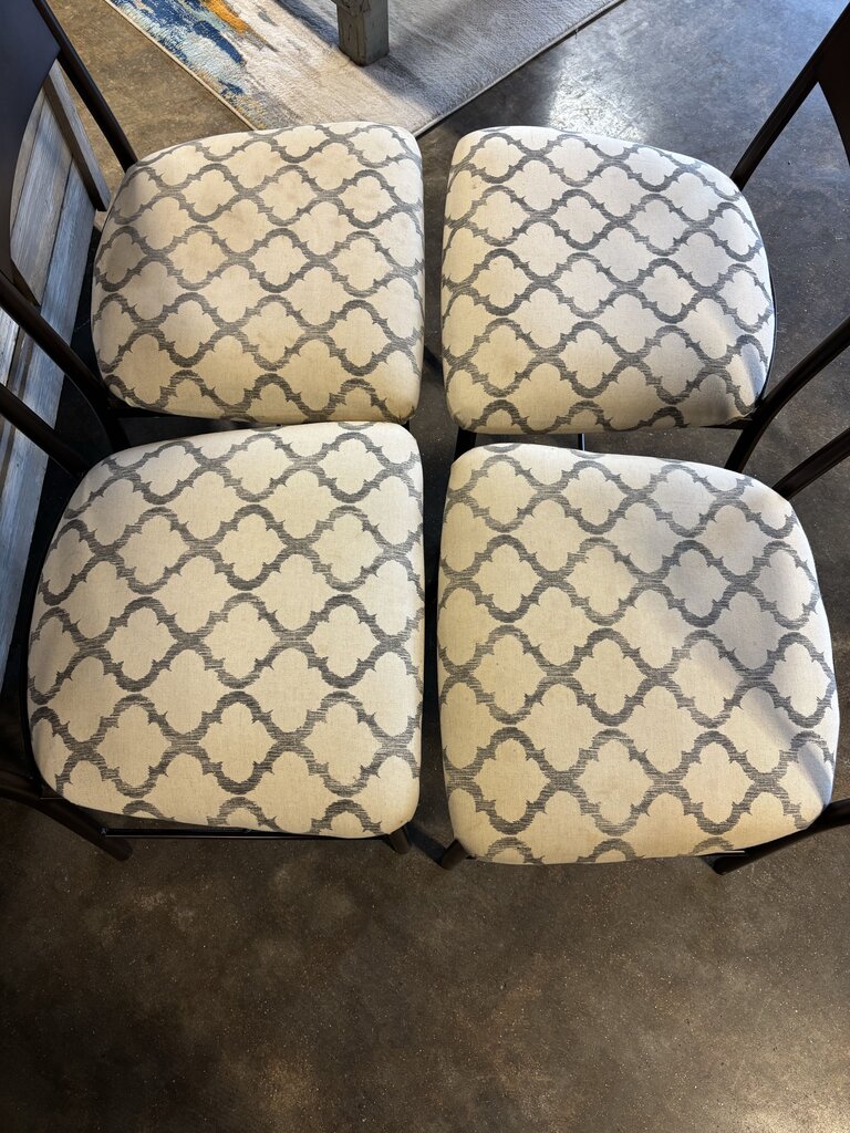 Metal Upholstered Chairs Set 4