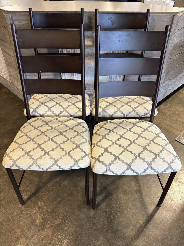 Metal Upholstered Chairs Set 4