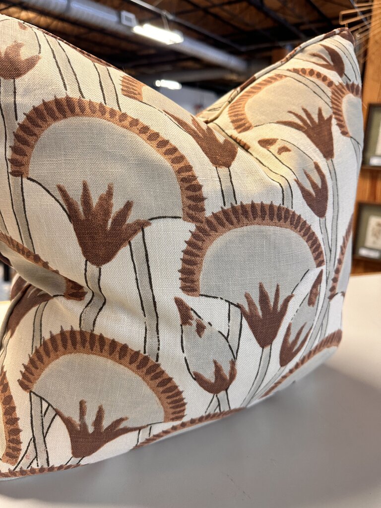 Brown Floral Pillow