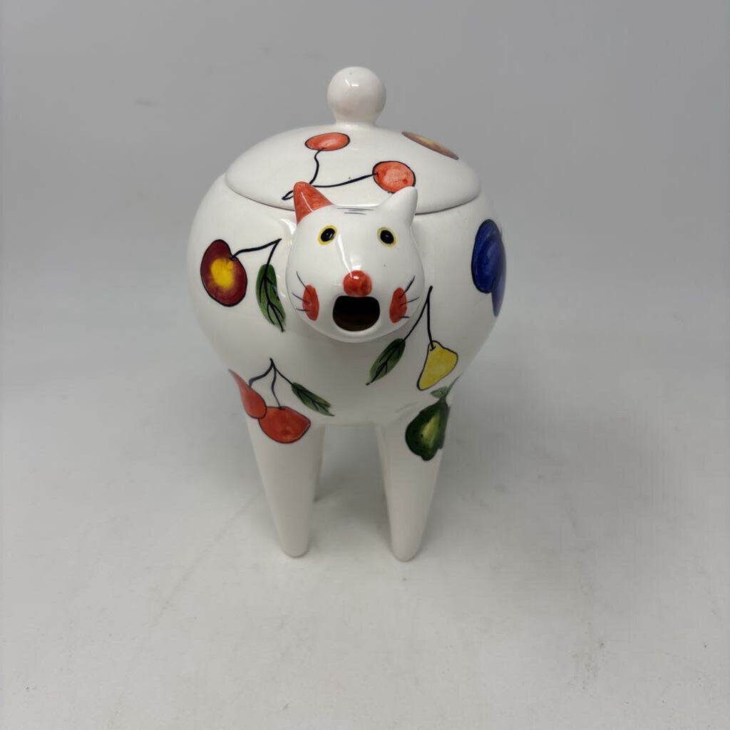 Ceramic Long Leg Cat Teapot