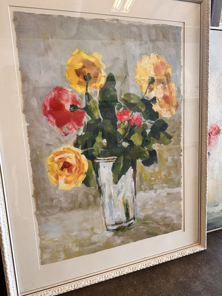 Flowers in Glass Vase 27 X 35.5