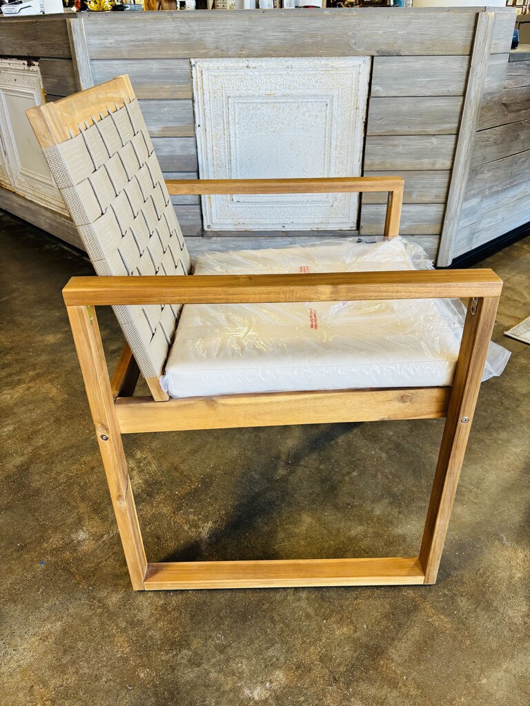 Wood & Woven Outdoor Chair