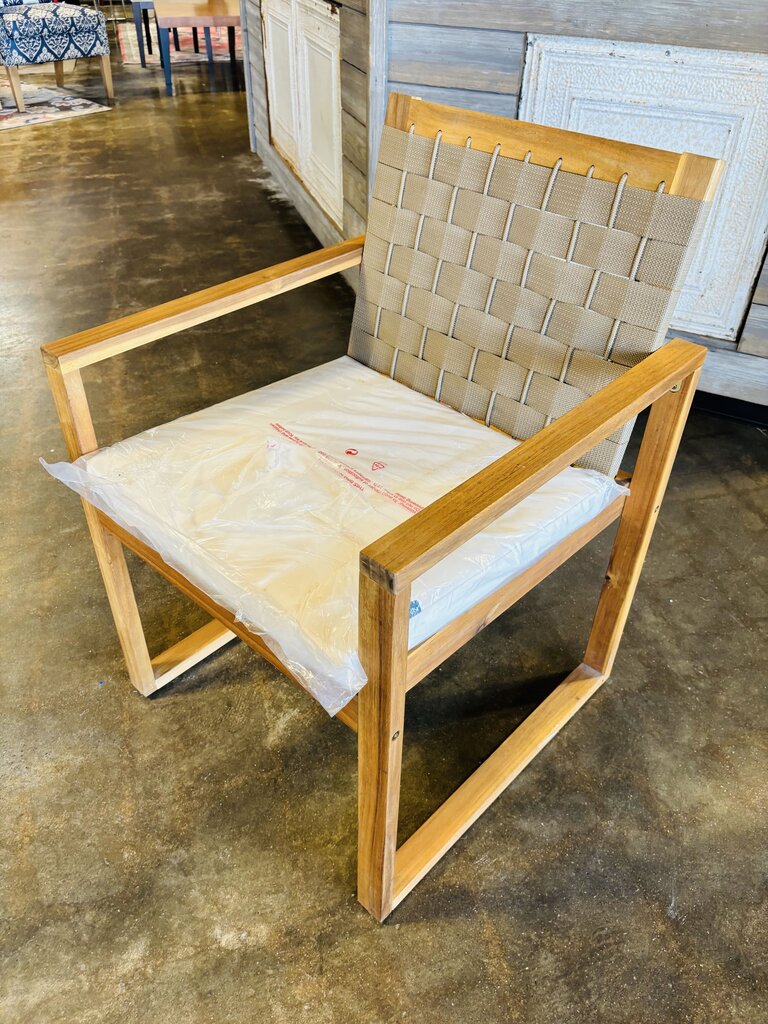 Wood & Woven Outdoor Chair