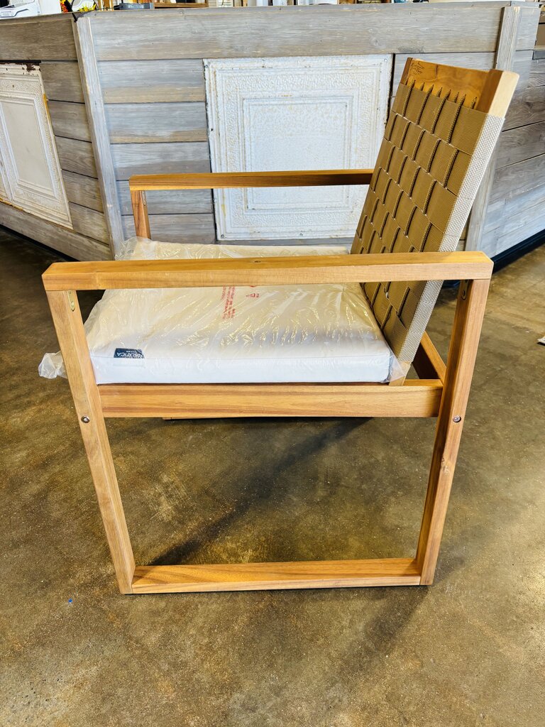 Wood & Woven Outdoor Chair