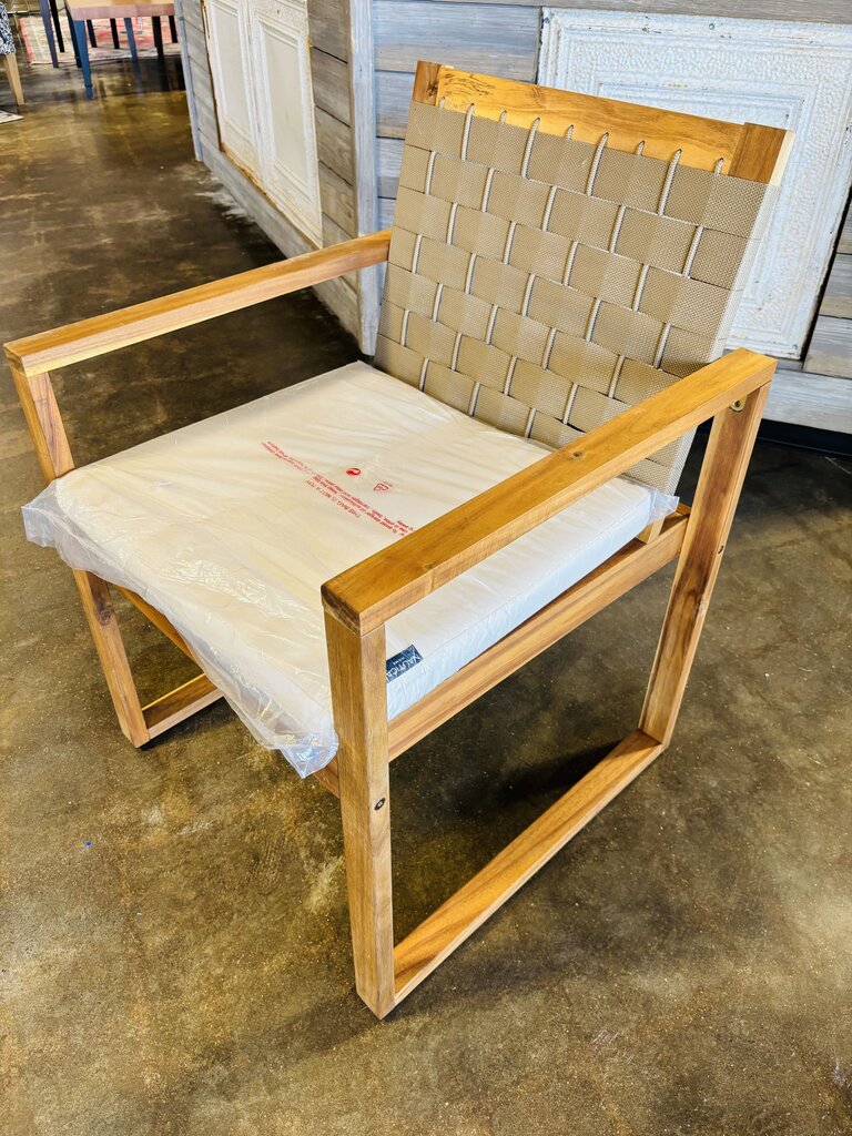 Wood & Woven Outdoor Chair