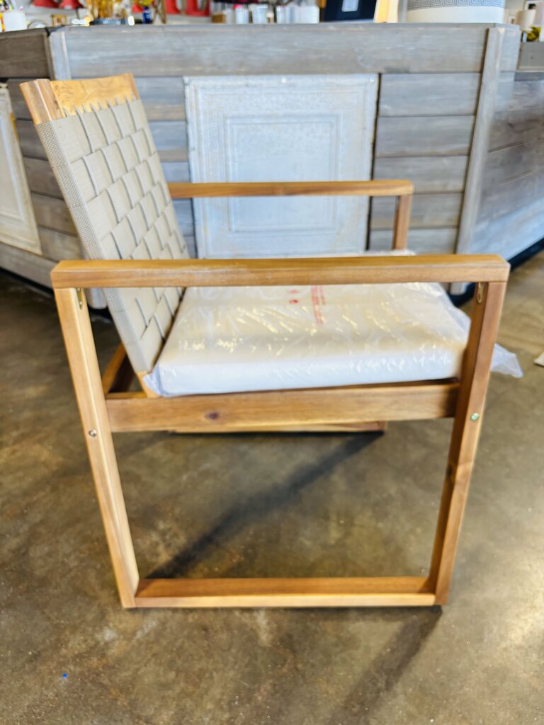 Wood & Woven Outdoor Chair