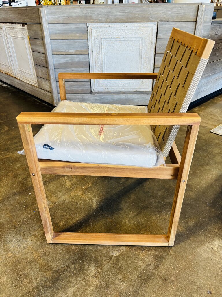 Wood & Woven Outdoor Chair