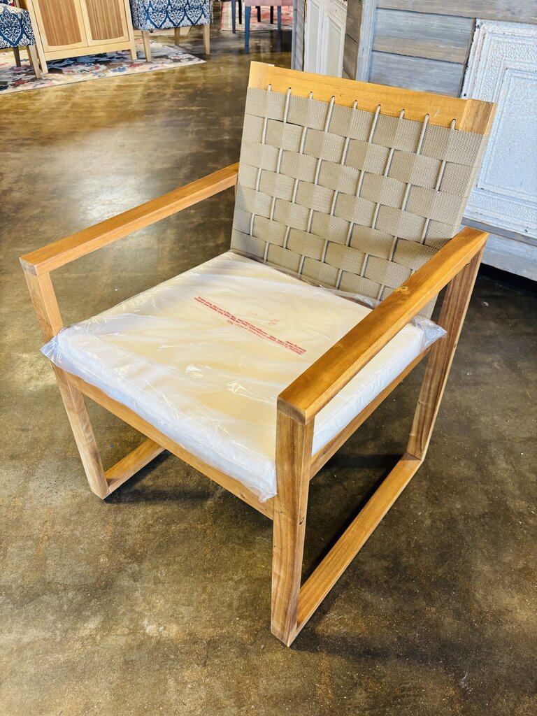 Wood & Woven Outdoor Chair