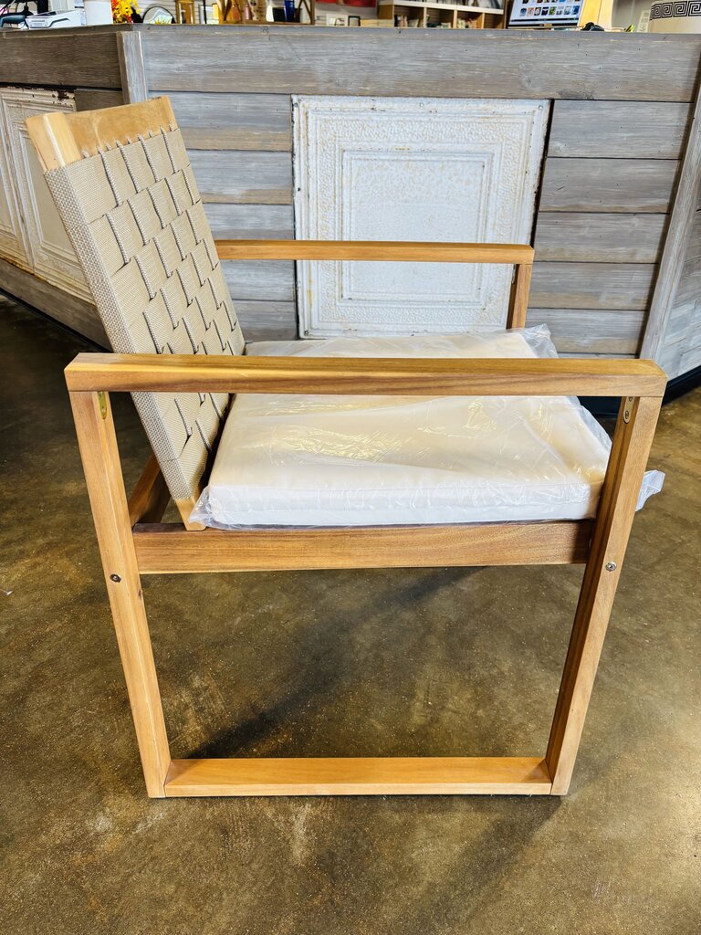 Wood & Woven Outdoor Chair