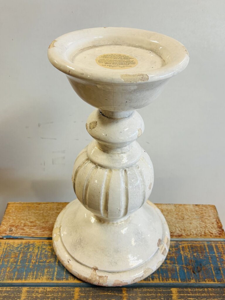 Large White Ceramic Candleholder