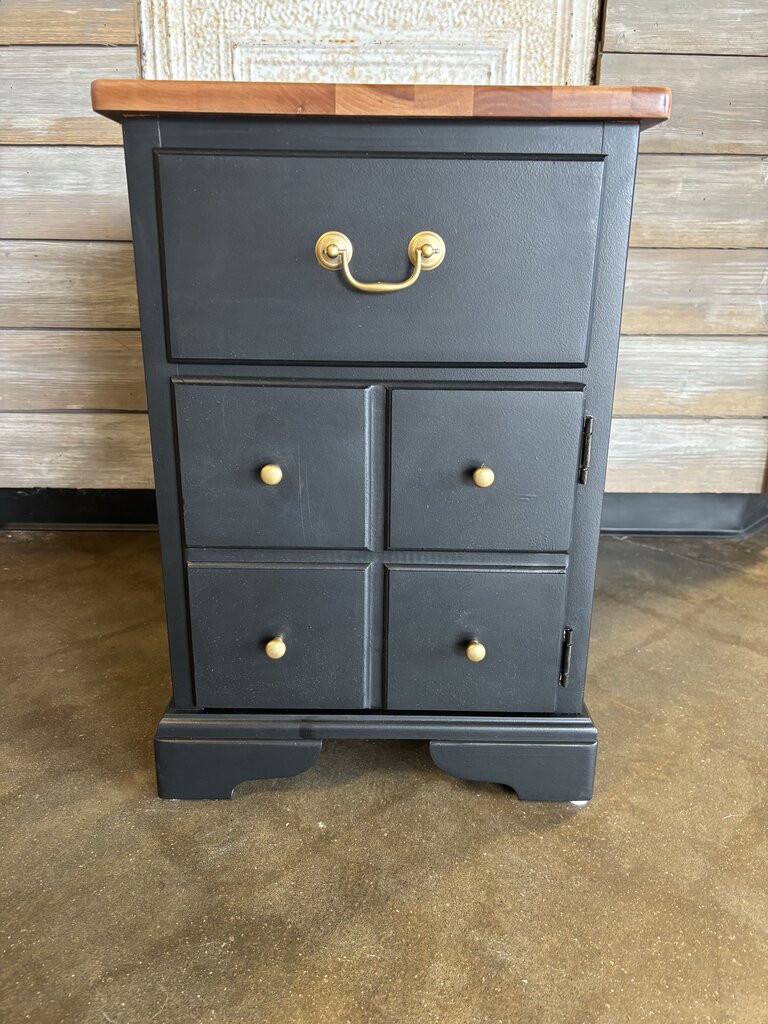 Painted Side Table with Hidden Bin 15 X 25 X 22