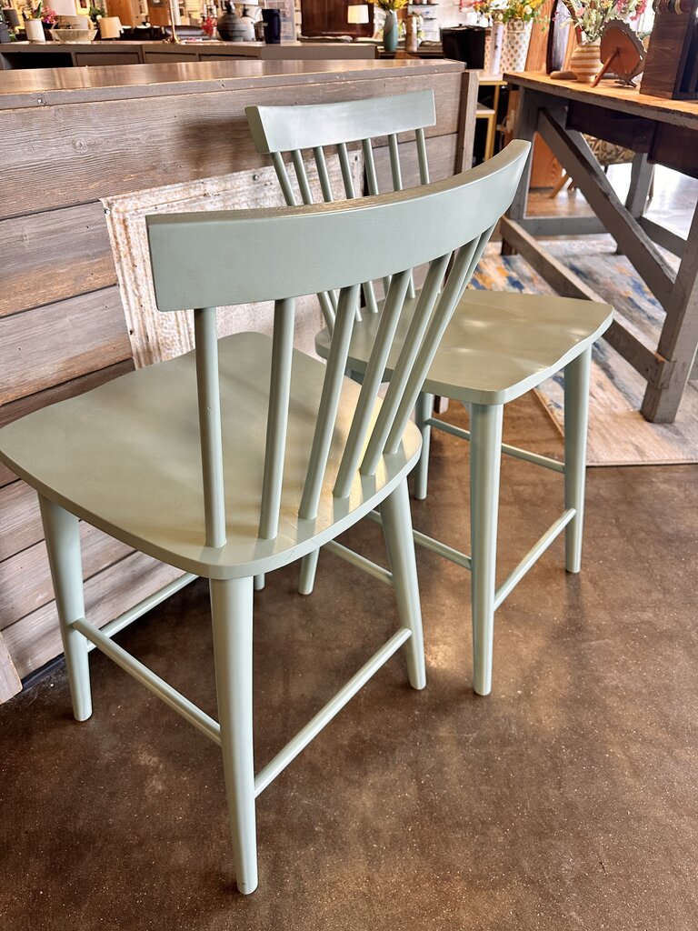 Set 2 Blue Winsor Counter Stools
