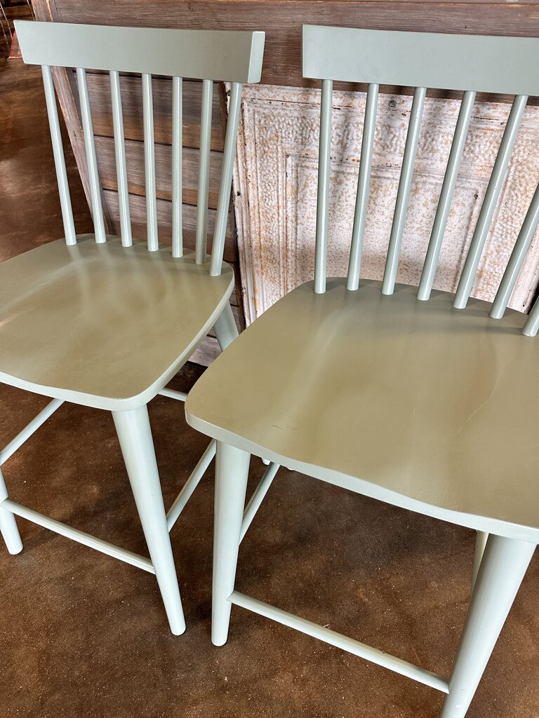Set 2 Blue Winsor Counter Stools