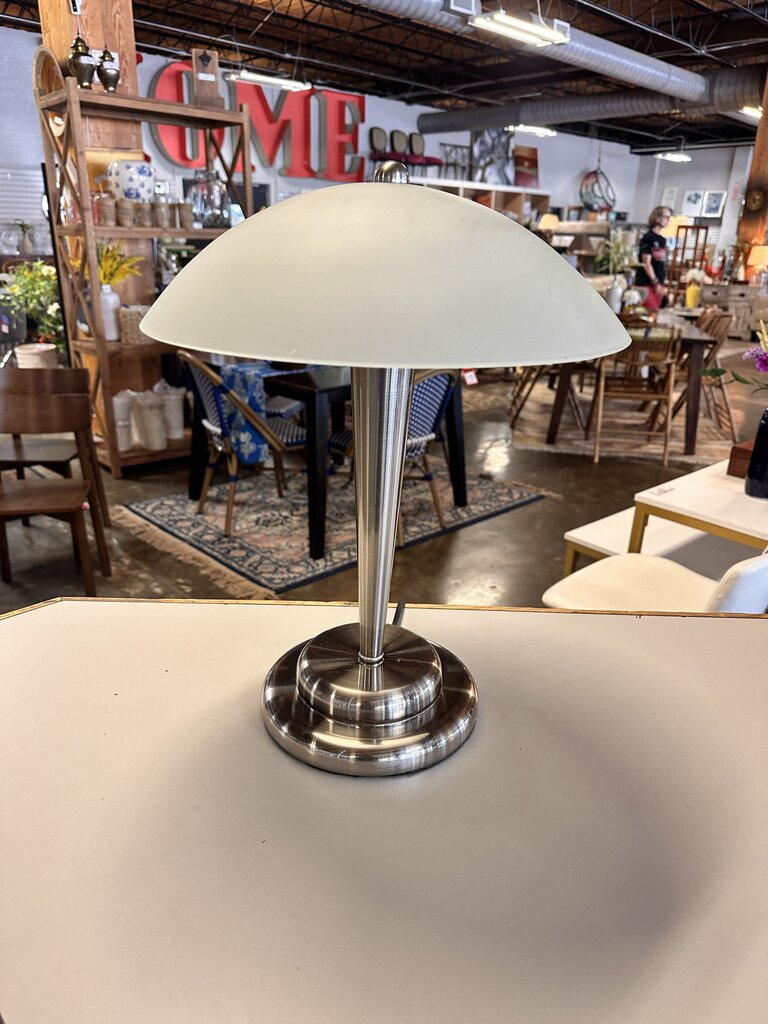 Chrome Glass Dome Table Lamp