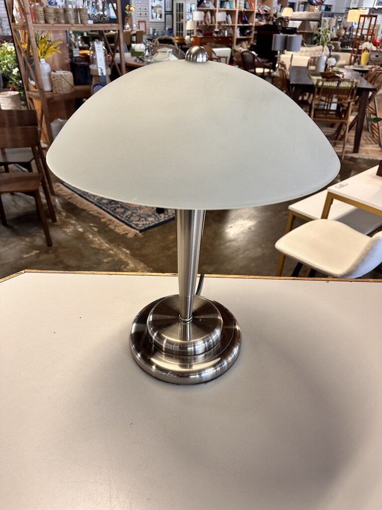 Chrome Glass Dome Table Lamp