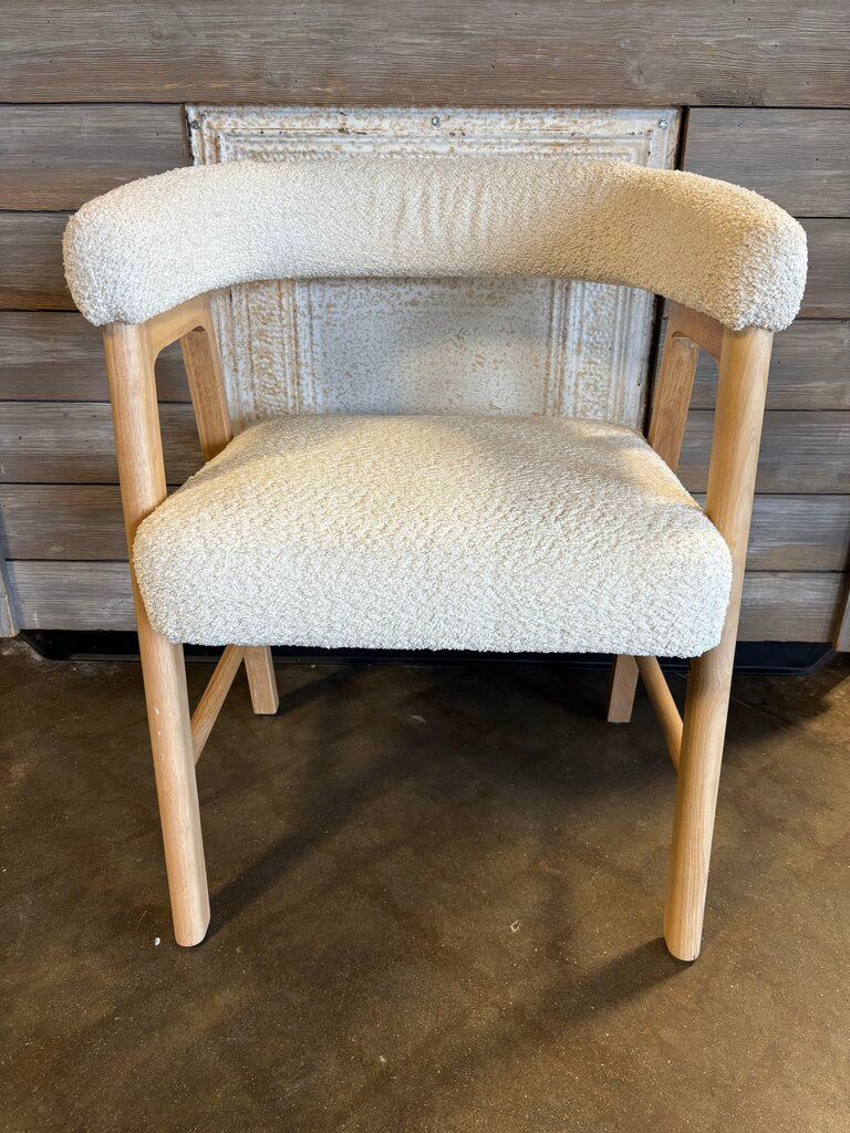 Wood & Fabric Accent Chair
