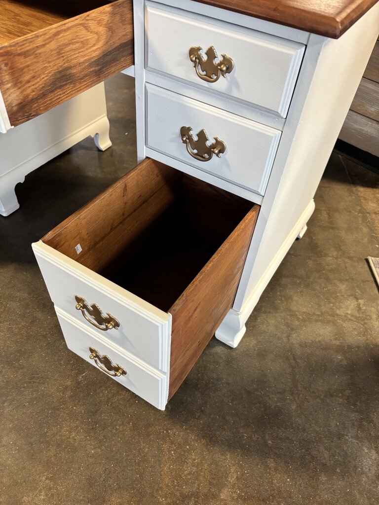 Painted 8 Drawer Kneehole Desk 46 X 22.5 X 30