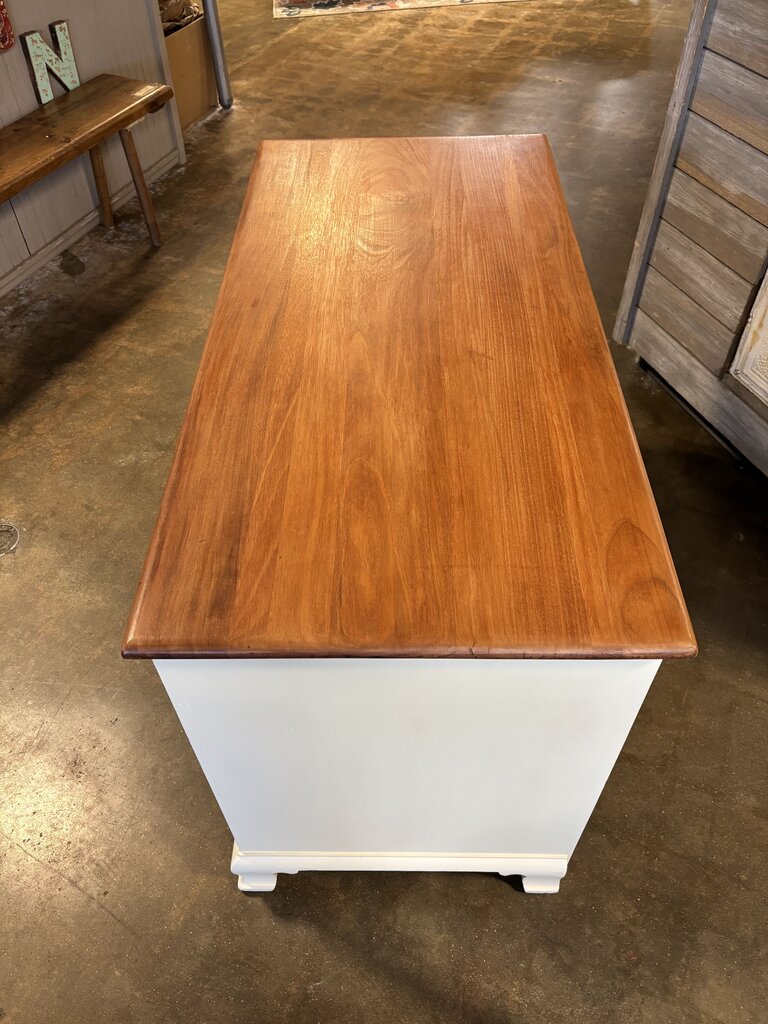 Painted 8 Drawer Kneehole Desk 46 X 22.5 X 30