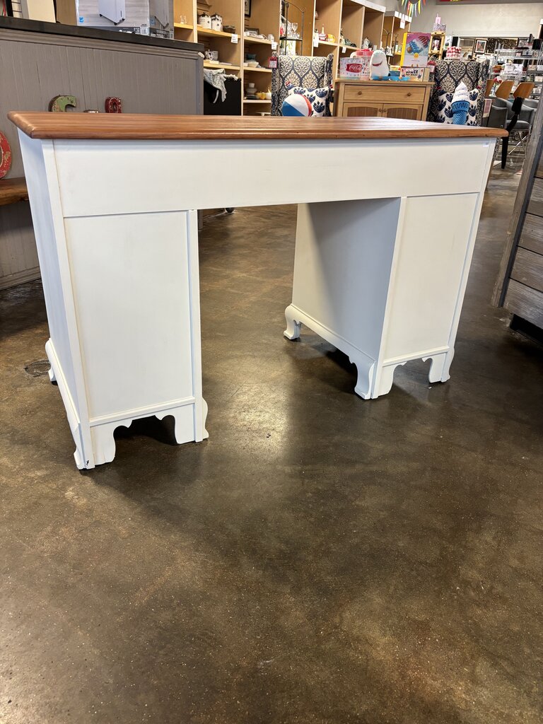 Painted 8 Drawer Kneehole Desk 46 X 22.5 X 30