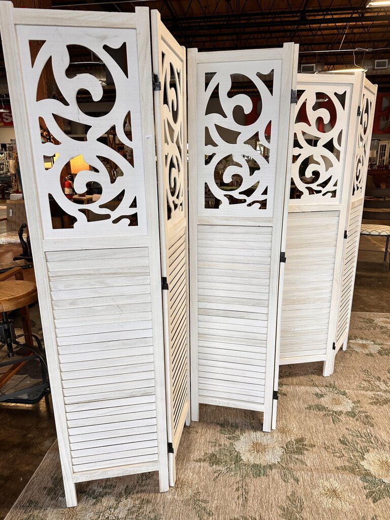 6 Panel Wood Cut Screen