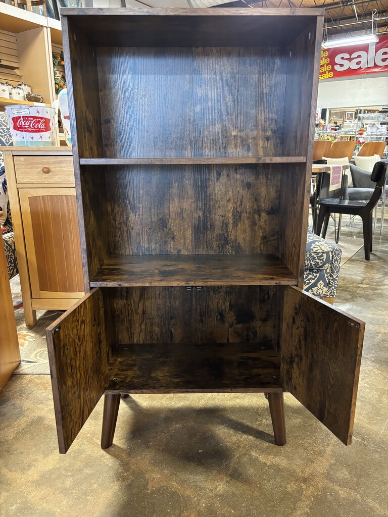 MCM Style Bookcase with Doors 23.75 X 12 x 47