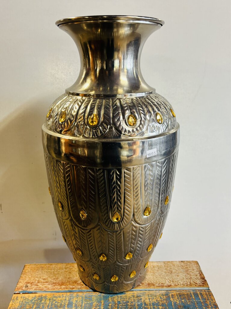 Hammered Metal Vase 19.75"H