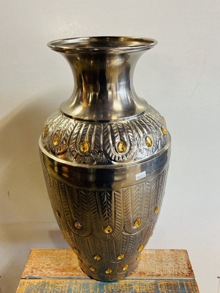 Hammered Metal Vase 19.75"H