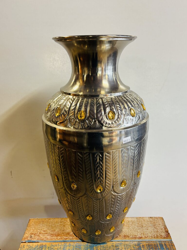Hammered Metal Vase 19.75"H