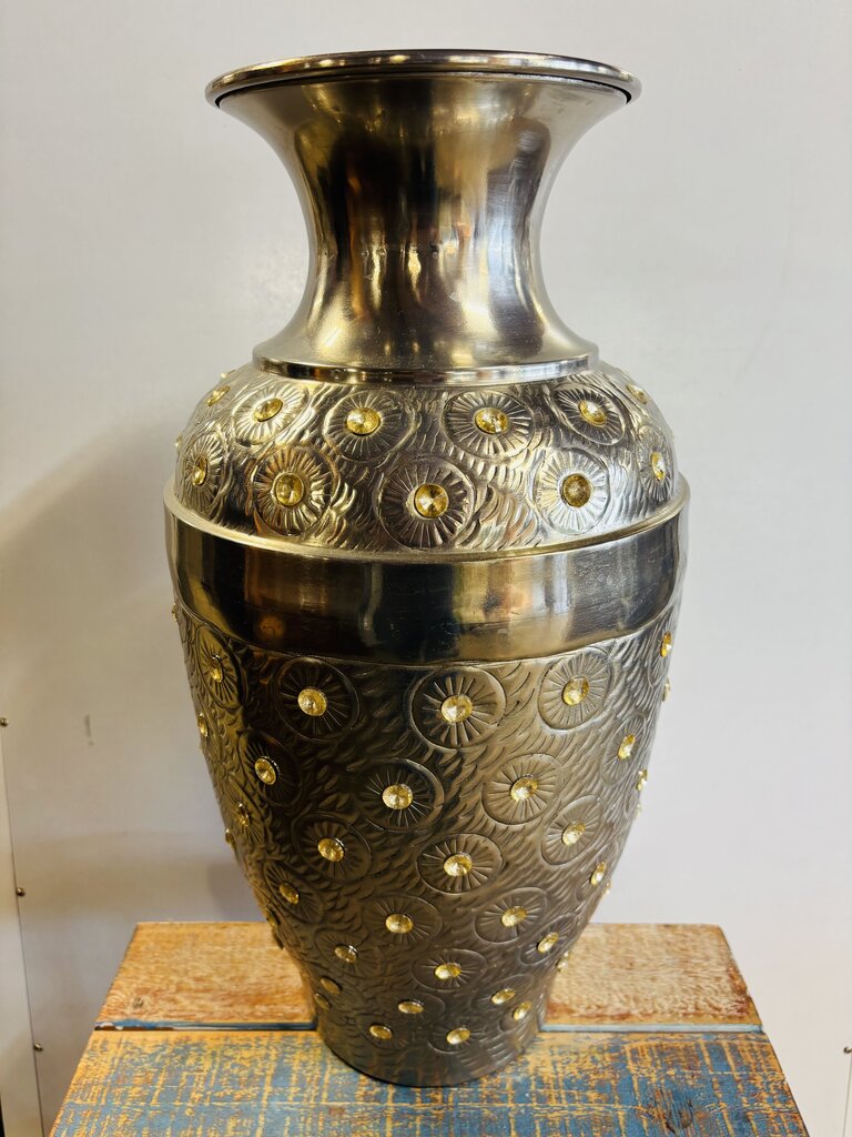 Hammered Metal Vase 19.75"H
