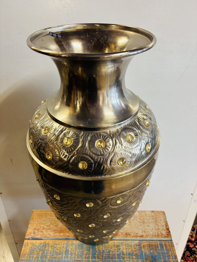 Hammered Metal Vase 19.75"H