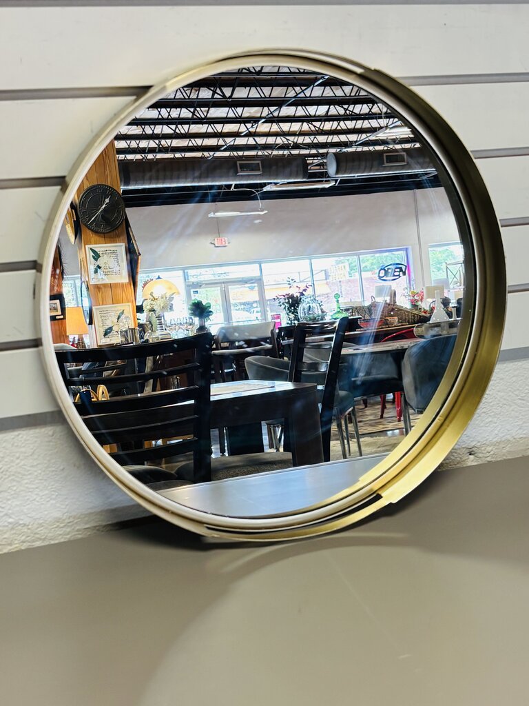 Round Metal Mirrored Serving Tray 18"R