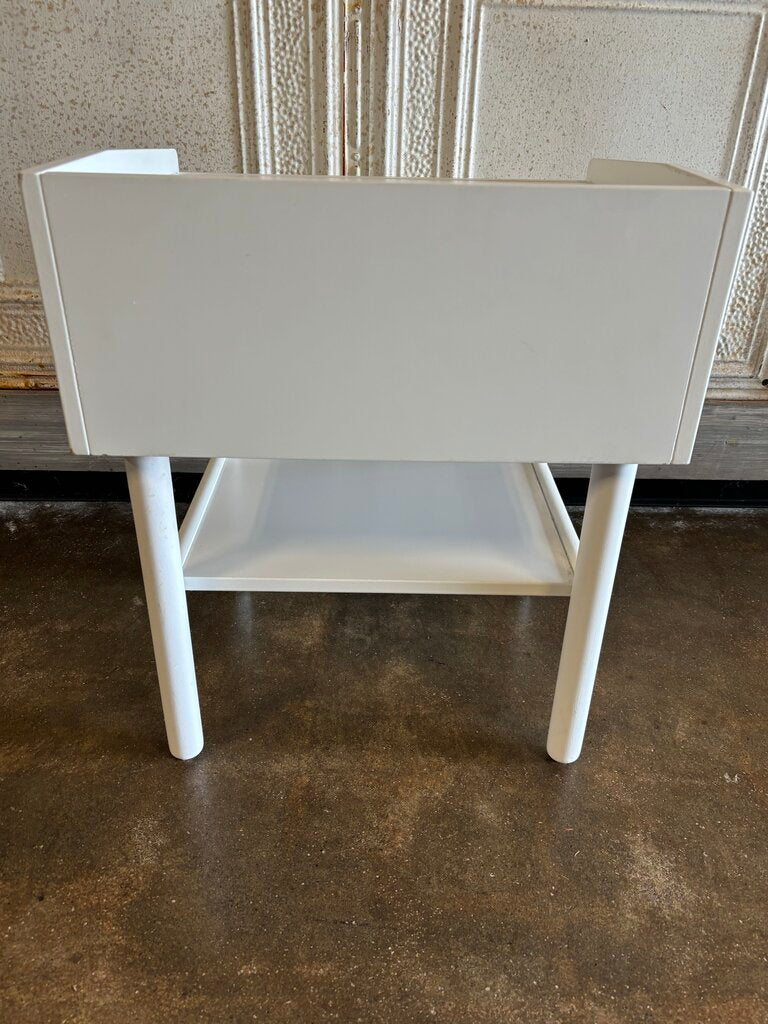 White Bedside Table & Drawer
