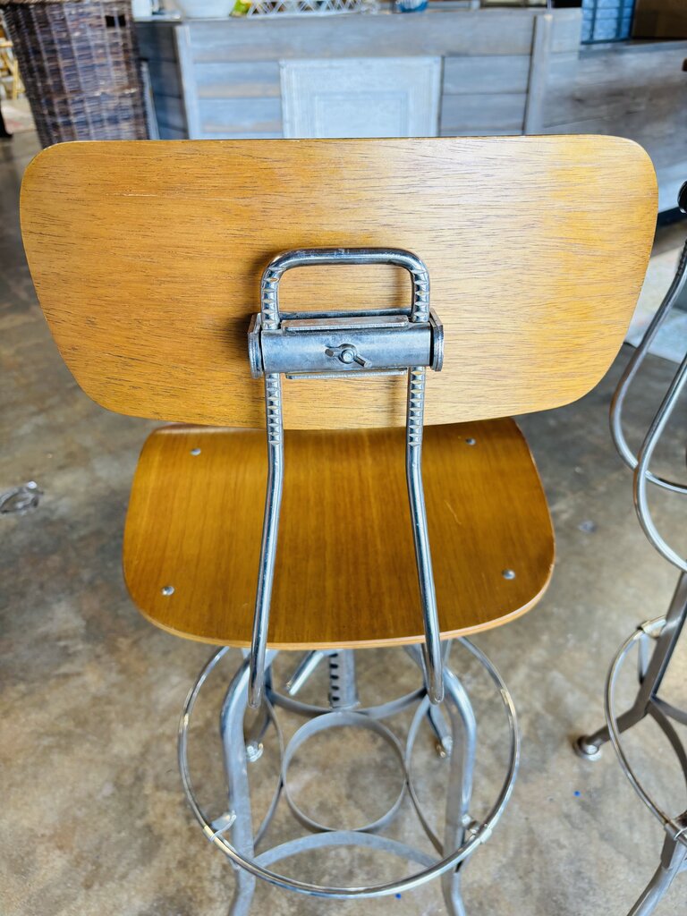 Vintage Drafting Adjustable Swivel Stools Pair
