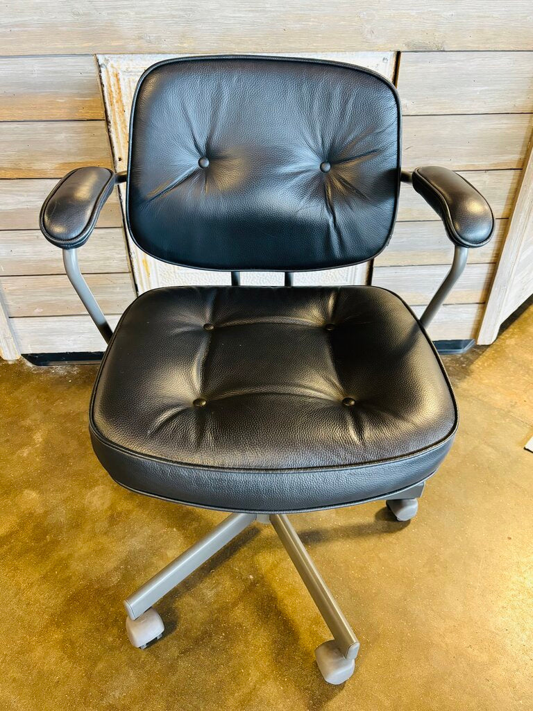 Leather Tufted Rolling Office Chair