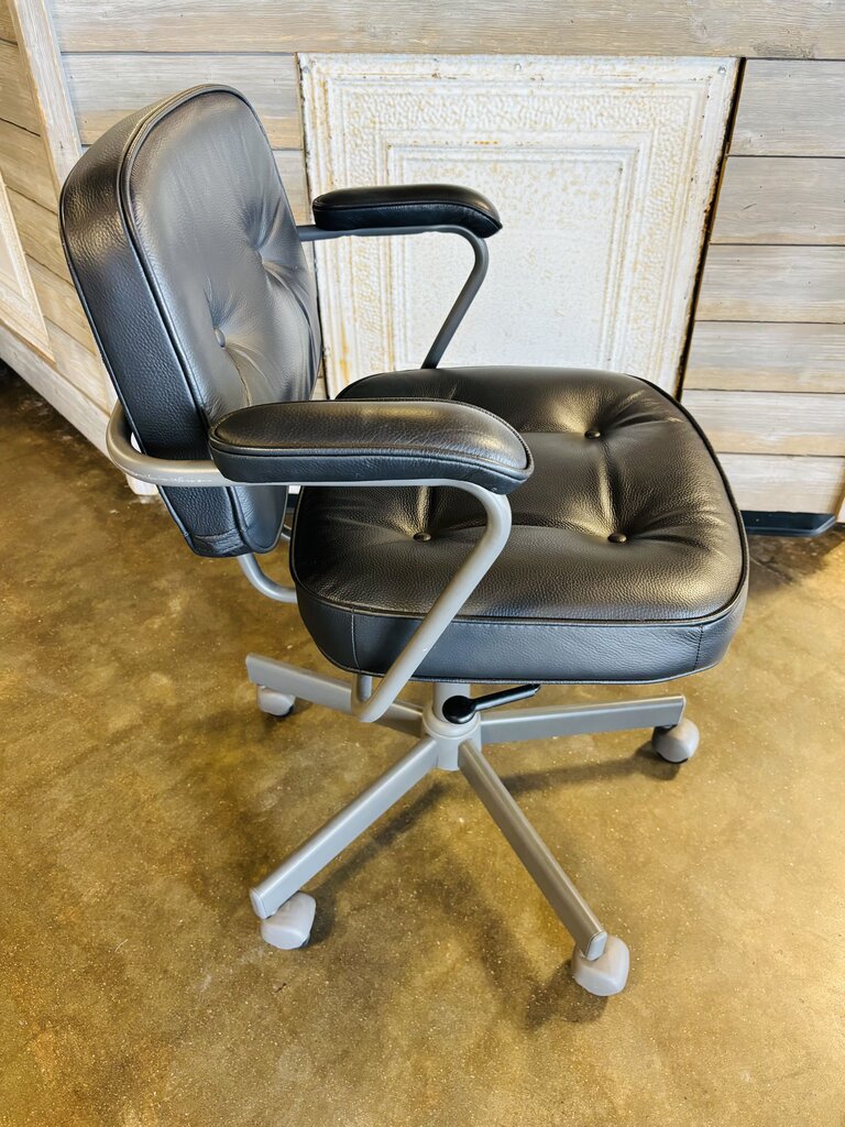 Leather Tufted Rolling Office Chair