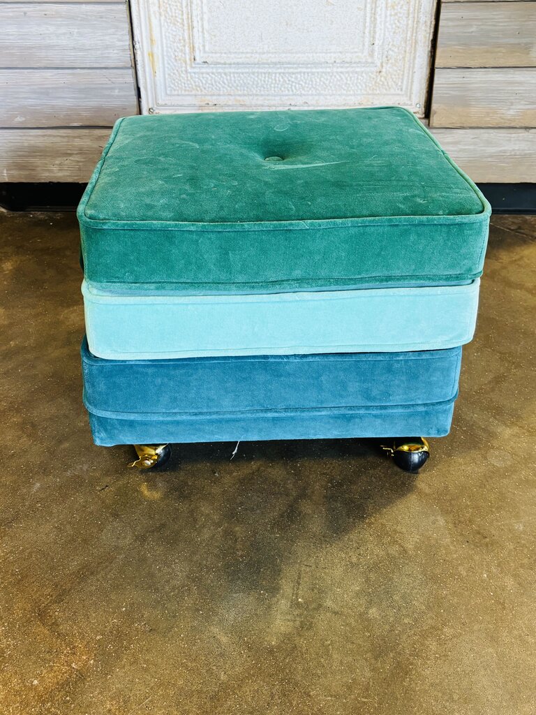 Velvet Stackable Ottoman on Wheels