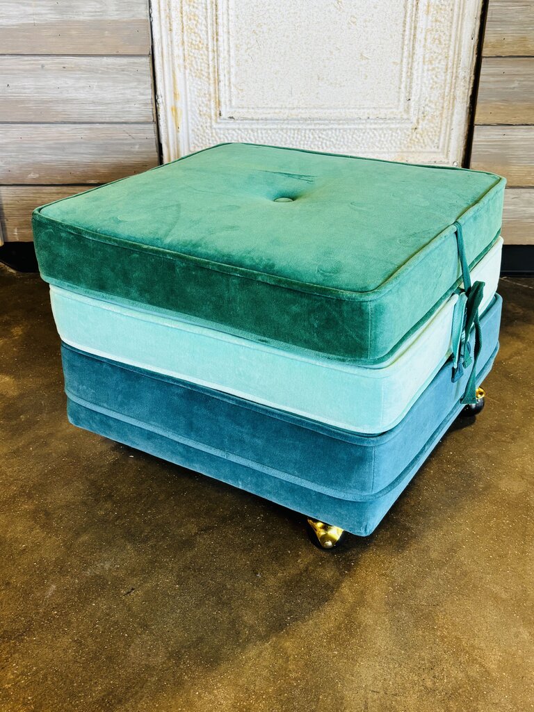 Velvet Stackable Ottoman on Wheels