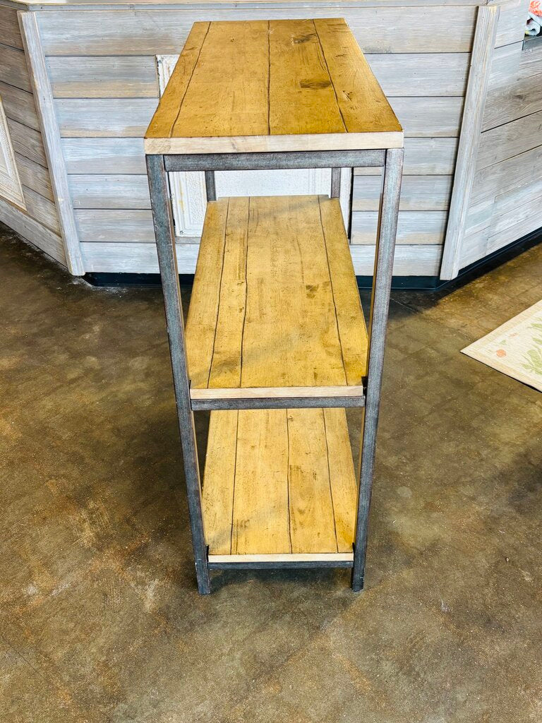 Wood/Metal 3 Tier Bookshelf 34 X 14 X 39.25