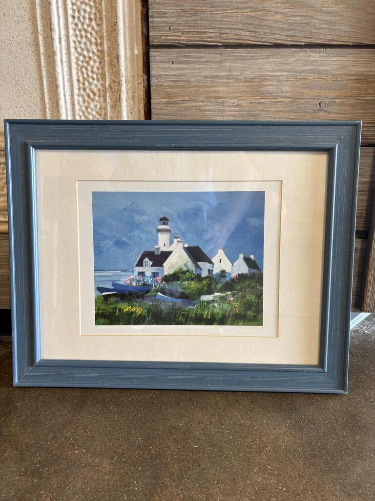 Lighthouse Art Blue Frame14.5" x 18"