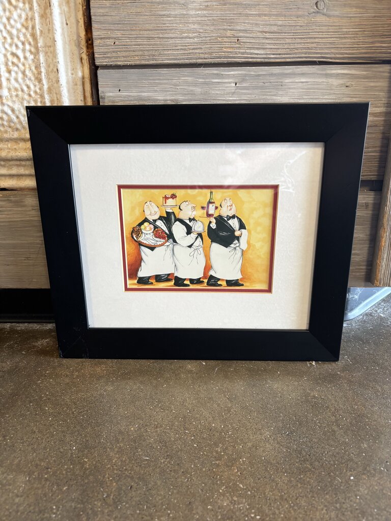 3 Waiters Framed Print 13.75" x 11.5"