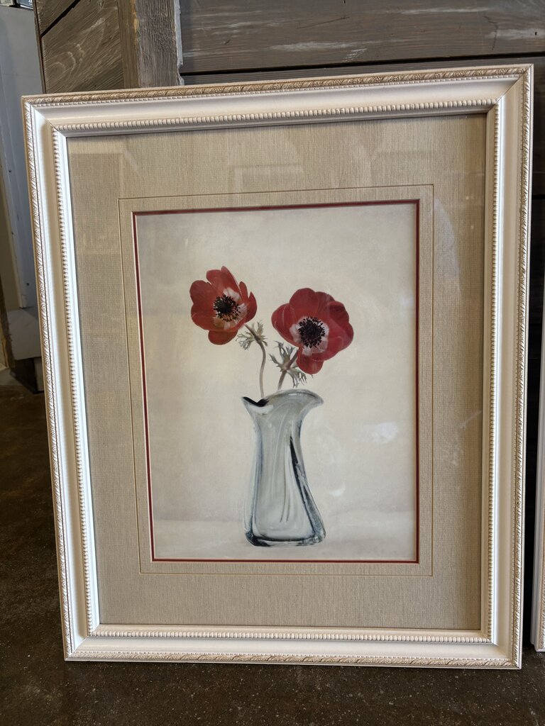 Poppy in Vase Art Framed 18.5" x 23"