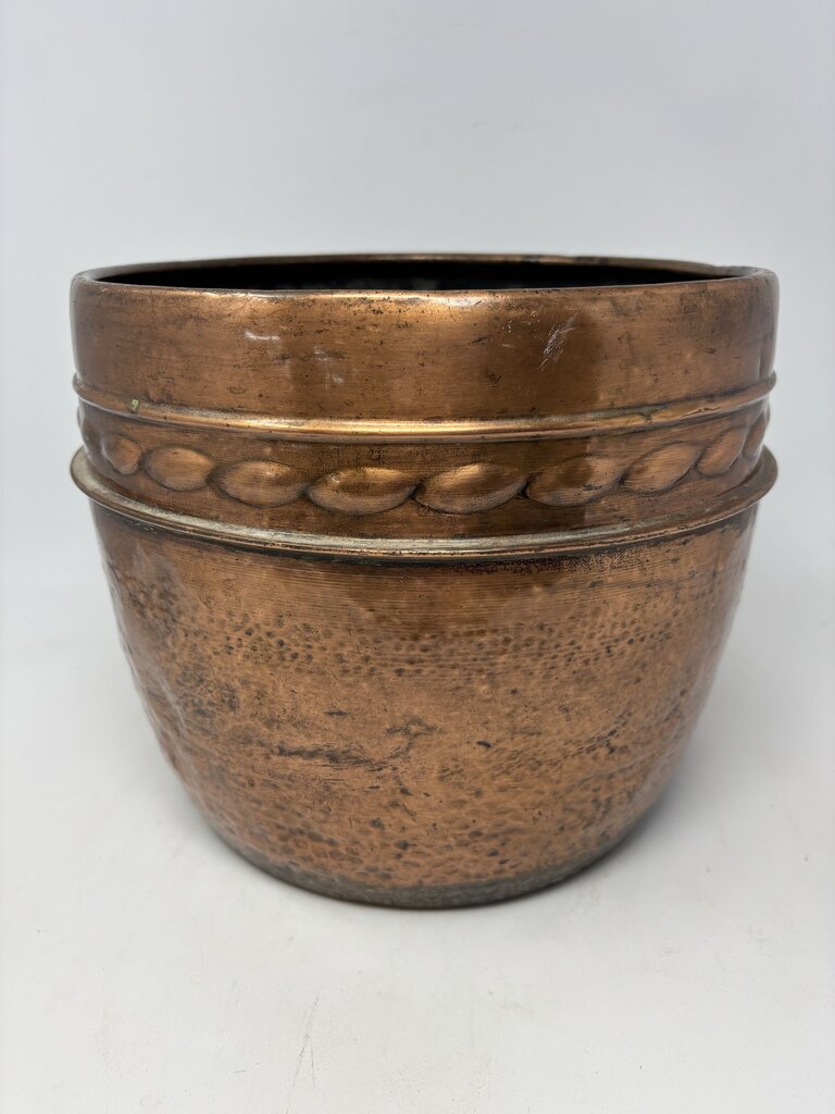 Vintage Hammered Copper Planter